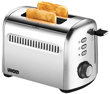 Unold 38326 Toaster 2er Retro - 2 Scheiben-Toaster, Retro, Edelstahl, 4 Funktionen, Brötchenaufsatz, 790–950 W, 7 einstellbare Röstgrade im Sale